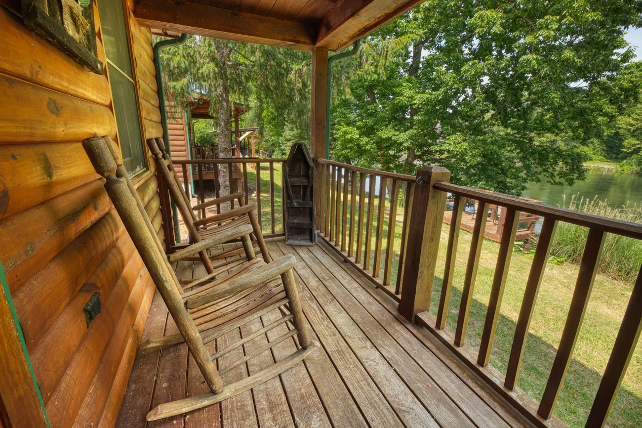 Outdoors Cabin porch and river view